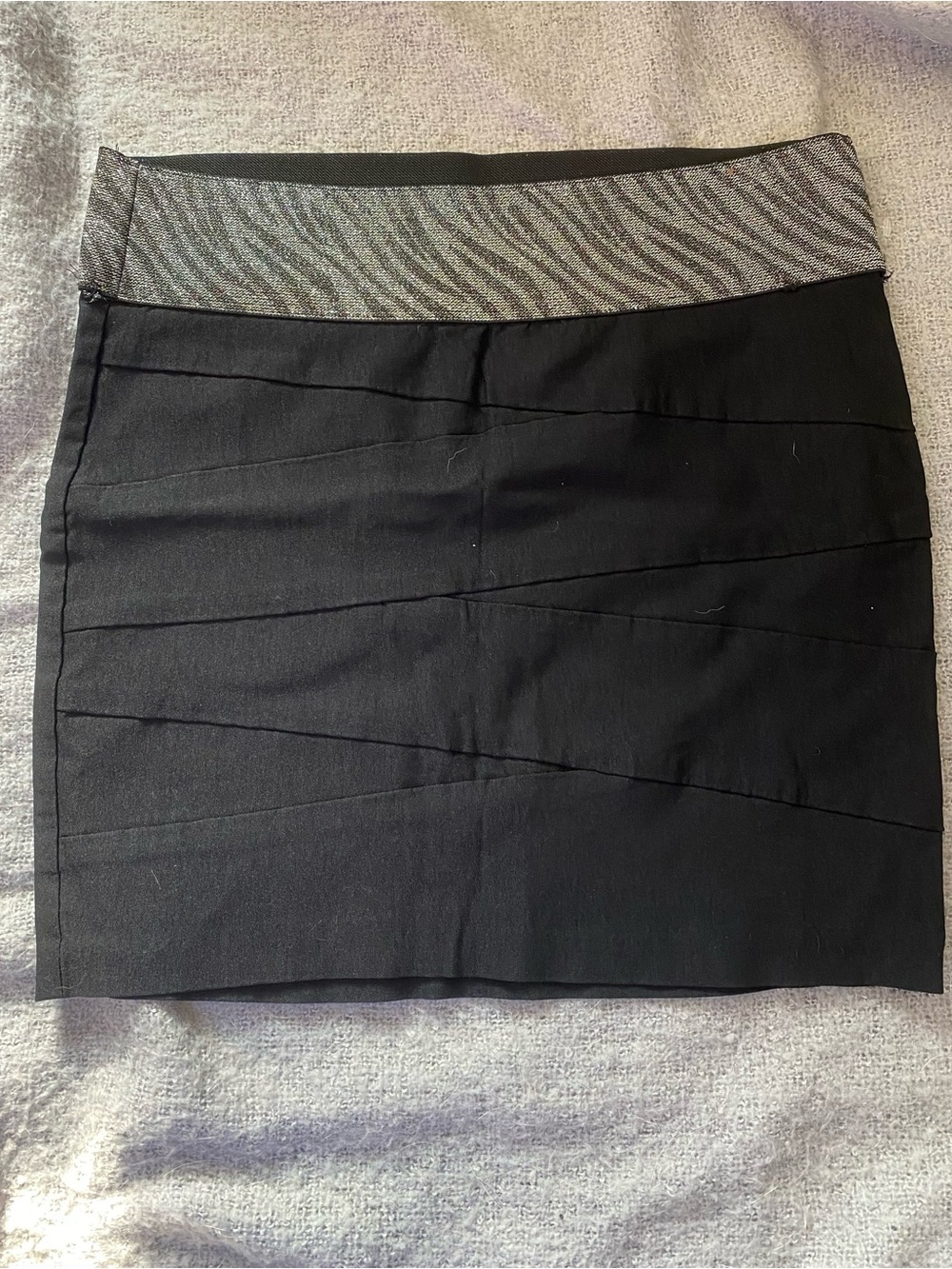 Charlotte Russe Black Mini Skirt with Silver Zebra Waistband